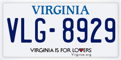 VA license plate VLG8929