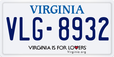 VA license plate VLG8932