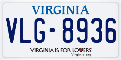 VA license plate VLG8936