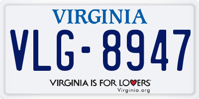 VA license plate VLG8947