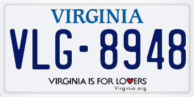 VA license plate VLG8948