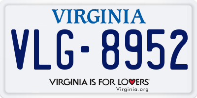 VA license plate VLG8952