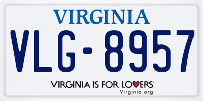 VA license plate VLG8957