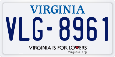 VA license plate VLG8961