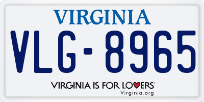 VA license plate VLG8965