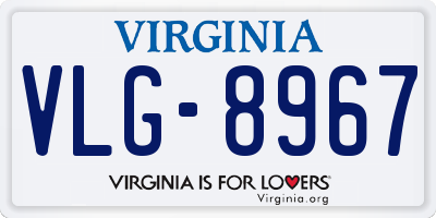 VA license plate VLG8967