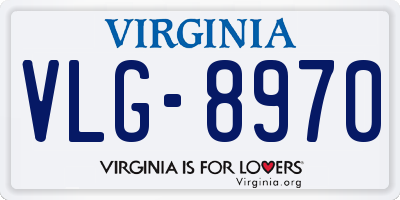 VA license plate VLG8970