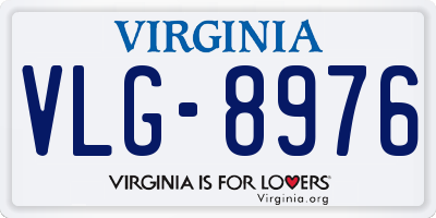 VA license plate VLG8976