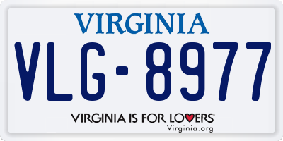 VA license plate VLG8977