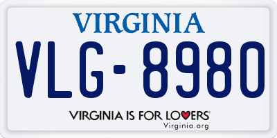 VA license plate VLG8980