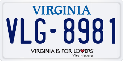 VA license plate VLG8981