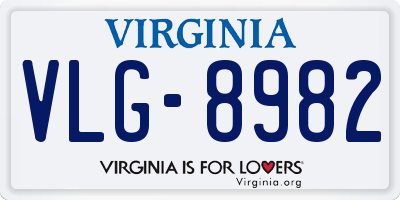 VA license plate VLG8982