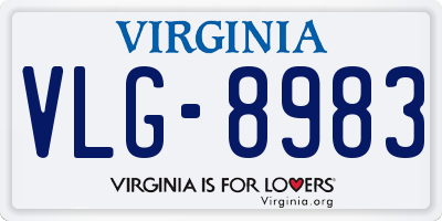 VA license plate VLG8983