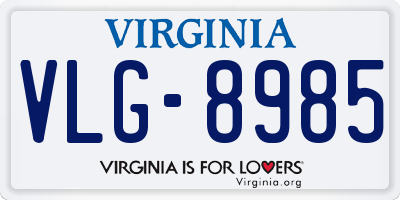 VA license plate VLG8985