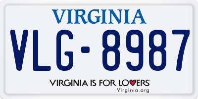 VA license plate VLG8987