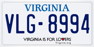 VA license plate VLG8994