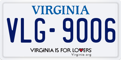 VA license plate VLG9006