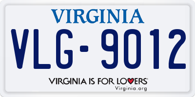 VA license plate VLG9012