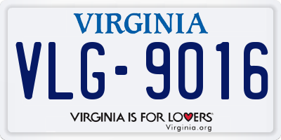 VA license plate VLG9016