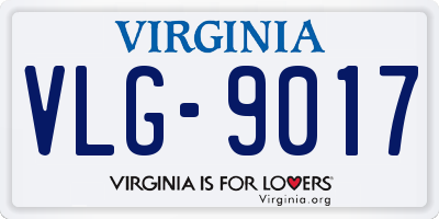VA license plate VLG9017