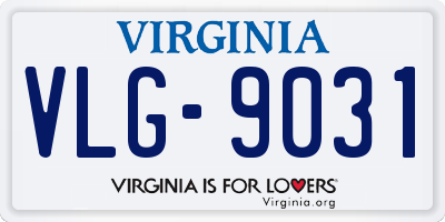 VA license plate VLG9031