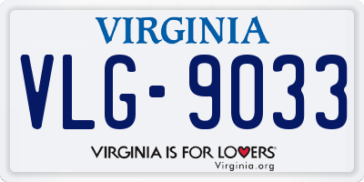 VA license plate VLG9033