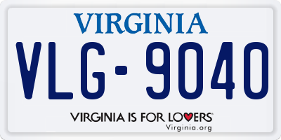 VA license plate VLG9040