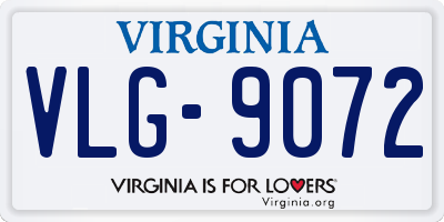 VA license plate VLG9072