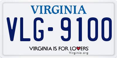 VA license plate VLG9100