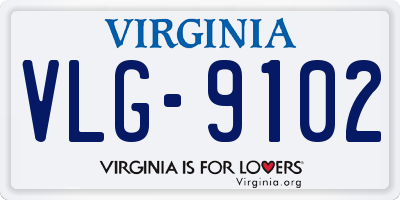 VA license plate VLG9102