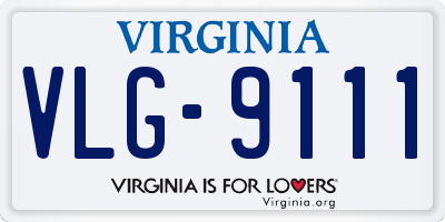 VA license plate VLG9111