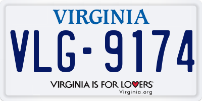 VA license plate VLG9174