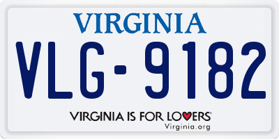 VA license plate VLG9182