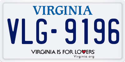 VA license plate VLG9196