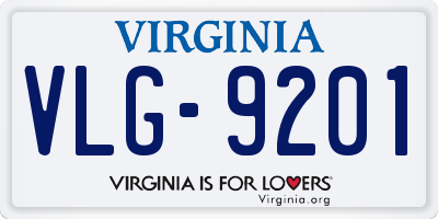 VA license plate VLG9201
