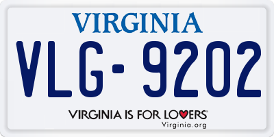 VA license plate VLG9202