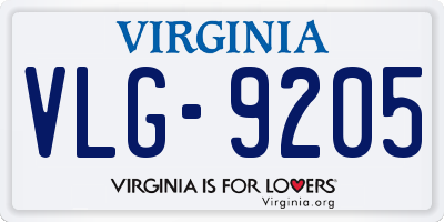 VA license plate VLG9205