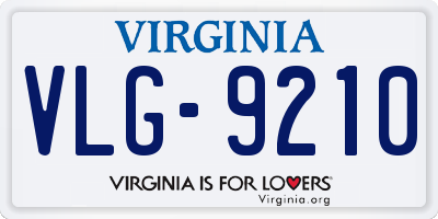 VA license plate VLG9210