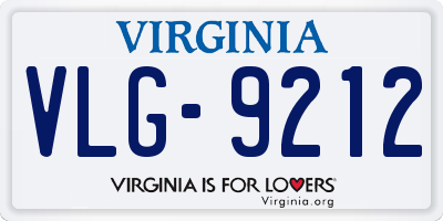 VA license plate VLG9212