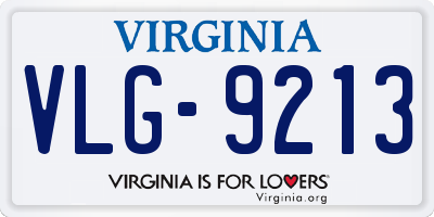 VA license plate VLG9213