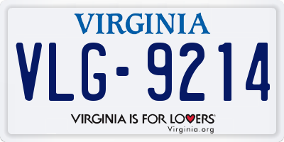VA license plate VLG9214