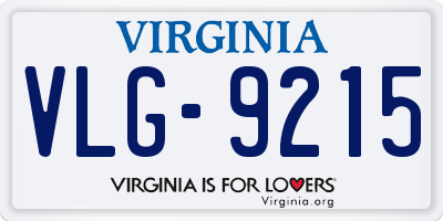 VA license plate VLG9215