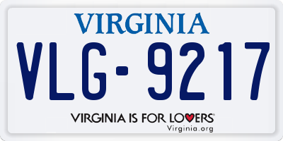 VA license plate VLG9217