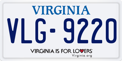VA license plate VLG9220