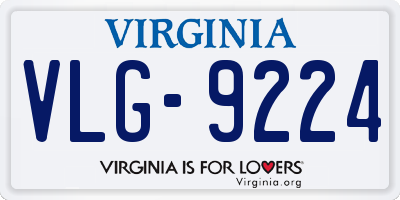 VA license plate VLG9224