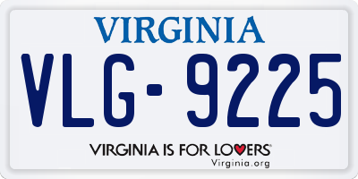 VA license plate VLG9225