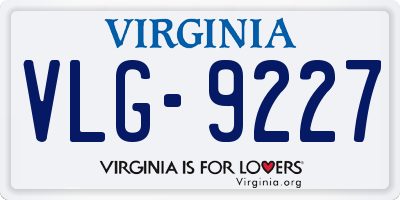 VA license plate VLG9227