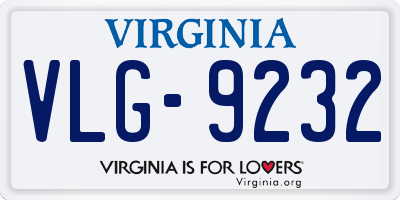 VA license plate VLG9232