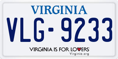 VA license plate VLG9233