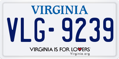 VA license plate VLG9239